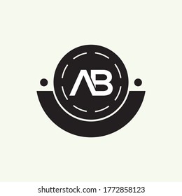 Logo-Symbol Letter AB flach und Vektordesign-Vorlage
