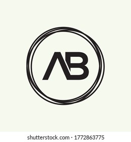 Letter AB logo icon flat and vector design template