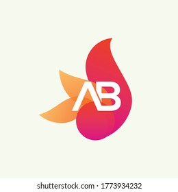 Letter AB logo icon flat and vector design template

