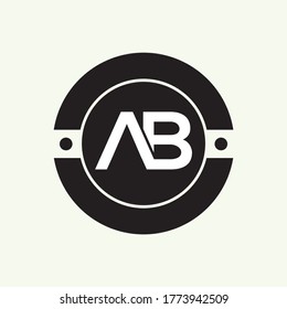 Logo-Symbol Letter AB flach und Vektordesign-Vorlage