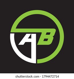 Logo-Symbol Letter AB flach und Vektordesign-Vorlage