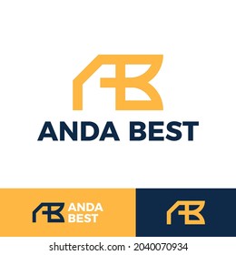 Letter AB Logo Initial, Initial A and B logo vector for business, Brand Identity, Personal Logo. Flat Simple Style Identity Initial logo mark. 