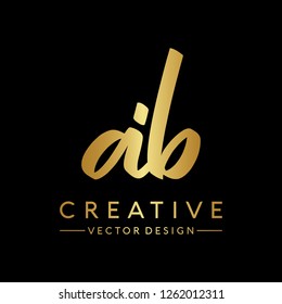 Letter AB Logo. Initial Letter Design Vector Luxury Colors