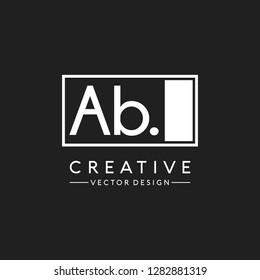 Letter Ab Logo. Initial Letter Design Vector Luxury Colors