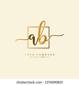 Letter AB Logo. Initial Letter Design Vector Luxury Colors