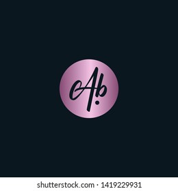 Letter Ab Logo. Initial Letter Design Vector Luxury Colors