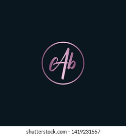 Letter Ab Logo. Initial Letter Design Vector Luxury Colors