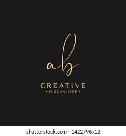 Letter Ab Logo. Initial Letter Design Vector Luxury Colors