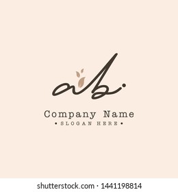 Letter Ab Logo. Initial Letter Design Vector Luxury Colors