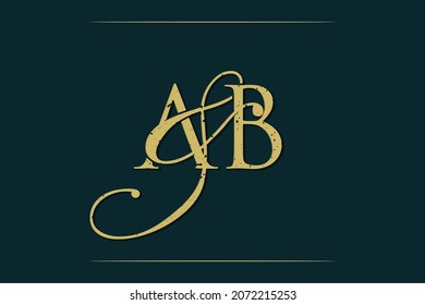 Letter AB Logo. Initial Letter Design Vector Luxury Colors