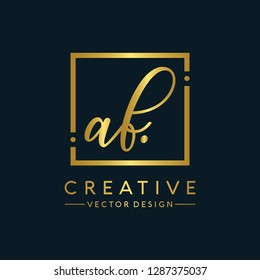 Letter AB Logo Initial. Gold Letter Design Vector Golden Luxury Colors