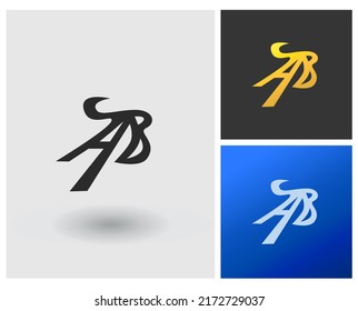 Letter AB Logo monogram design, app concept