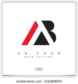 letra logotipo AB premium elegante plantilla vectorial eps 10
