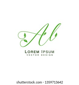 Letter ab logo template Leaf Vector