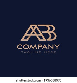 letter AB logotype creative logo concept vector with minimalist
