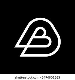 Letra AB minimalista monograma logo diseño