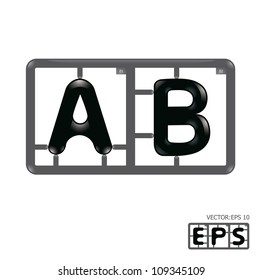 Letter ab model-kit alphabet vector