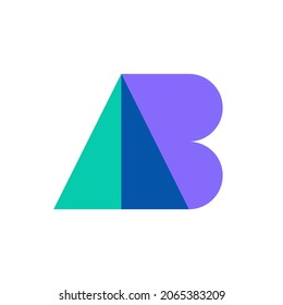 Logotipo de color de la letra AB superpuesto
