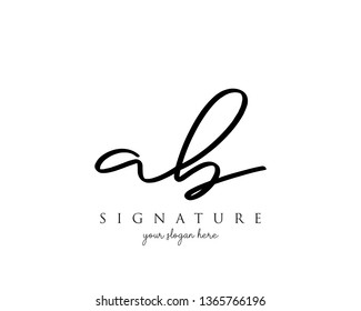 Letter AB Signature Logo Template - Vector