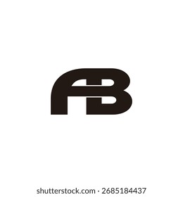 letter ab simple linked overlap motion logo vector 