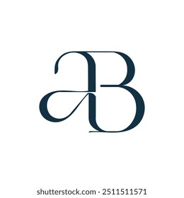 letter AB typography elegant logo 