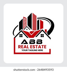 Letter ABB building vector, ABB initial construction. ABB real estate.  Home letter logo design, ABB real estate Logo , Style home logo