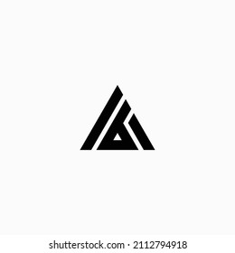 Letter AB,BA triangle logo design vector