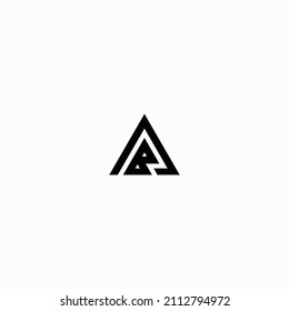Letra AB,BA vector de diseño de logotipo de triángulo