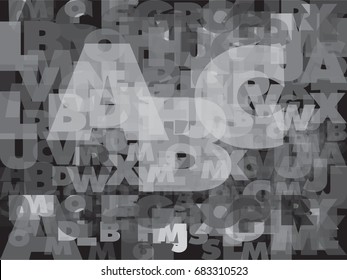 Letter ABC abstract white-gray background , illustration Vector