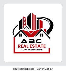 Letter abc building vector, abc initial construction. abc real estate. Home letter logo design, abc real estate Logo , Style home logo