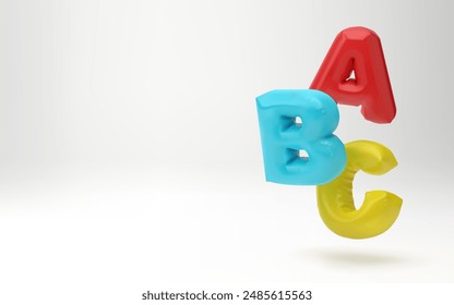 Letra abc Ilustración vectorial realista.