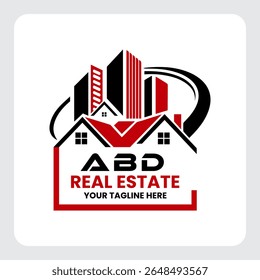 Letter ABD building vector, ABD initial construction. ABD real estate. Home letter logo design, ABD real estate Logo , Style home logo
