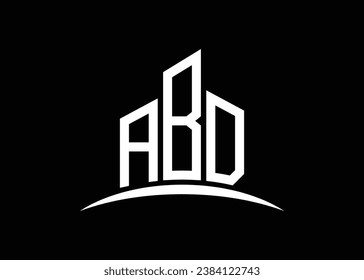 Letter ABD building vector monogram logo design template. Building Shape ABD logo.