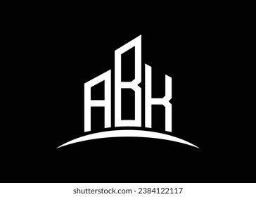 Letra ABK construyendo la plantilla de diseño de logotipo de monograma vectorial de construcción. Construyendo el logotipo ABK de Shape.