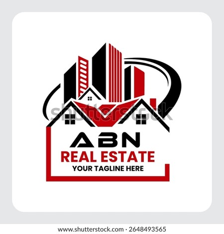 Letter ABN building vector, ABN initial construction. ABN real estate. Home letter logo design, ABN real estate Logo , Style home logo
