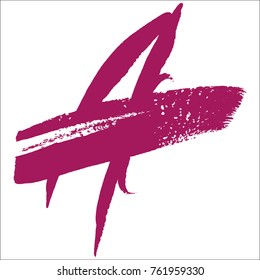 Letter A.Brushstrokes vector lettering.
