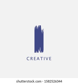 Letter I Abstract Brush Stroke  Logo design. Classy monogram Paint Logo Letter Icon with Elegant  brush shape Vector Design concept.