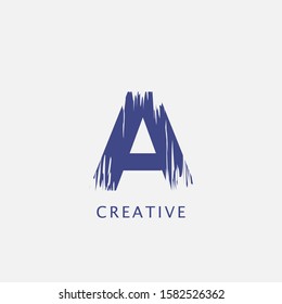 Letter A   Abstract Brush Stroke  Logo design. Classy monogram Paint Logo Letter Icon with Elegant  brush shape Vector Design concept.