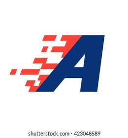 A letter with abstract checkered flag. Vector design template elements for your race sportswear, app icon, corporate identity, labels or posters.