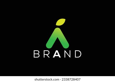 Letter A abstract eco leaf Trendy and Professional logo design vector template