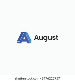 Letter A abstract geometric bold logo design vector illustration