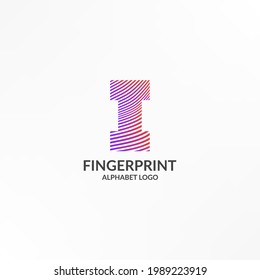letra I rayas de gradiente abstractas huella dactilar diseño de logotipo vectorial