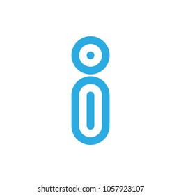 letter i abstract human logo vector 