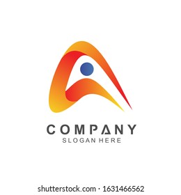 Letter a abstract logo design