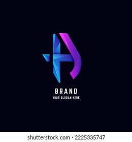 Letter A abstract logo design with gradient color