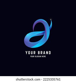 Letra un diseño de logotipo abstracto con color gradiente