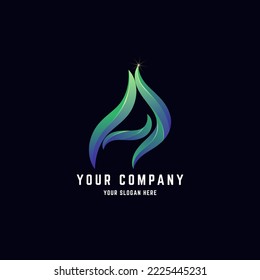 Letter A abstract logo design with gradient color