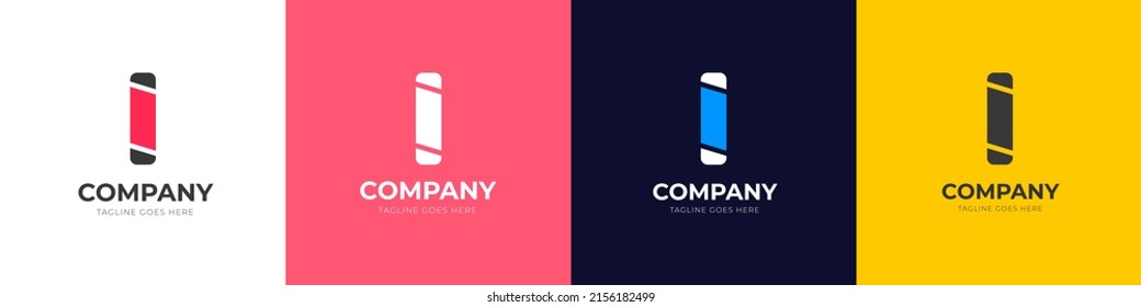 i letra plantilla de diseño de logotipo abstracto. Logo de la carta i. i Vector de diseño de letras.