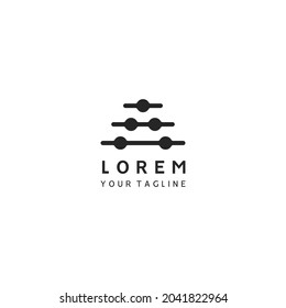 Letra A logo abstracto. Combinación de puntos y líneas. Logo sencillo y moderno.