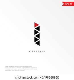 Letter i abstract logo and icon, vector template.